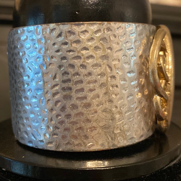 Vintage Cuff with Stainless Steel & gold tone C emblem bracelet - Picture 3 of 6